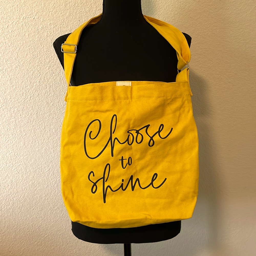 Grace and lace yellow Choose to Shine Pocket tote new never used